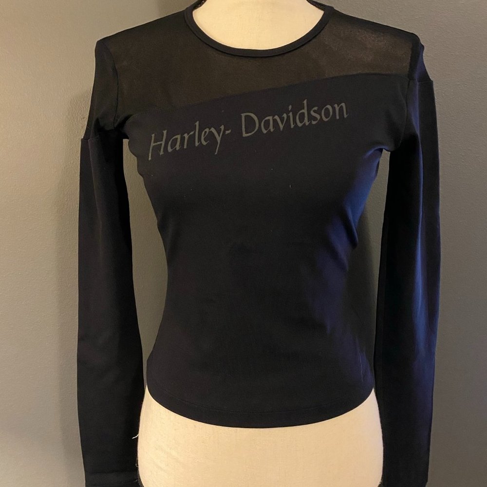 Harley-Davidson Asymmetric Long-Sleeve Crop EUC